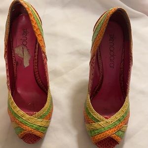 Nadara multicolor wedge heels.